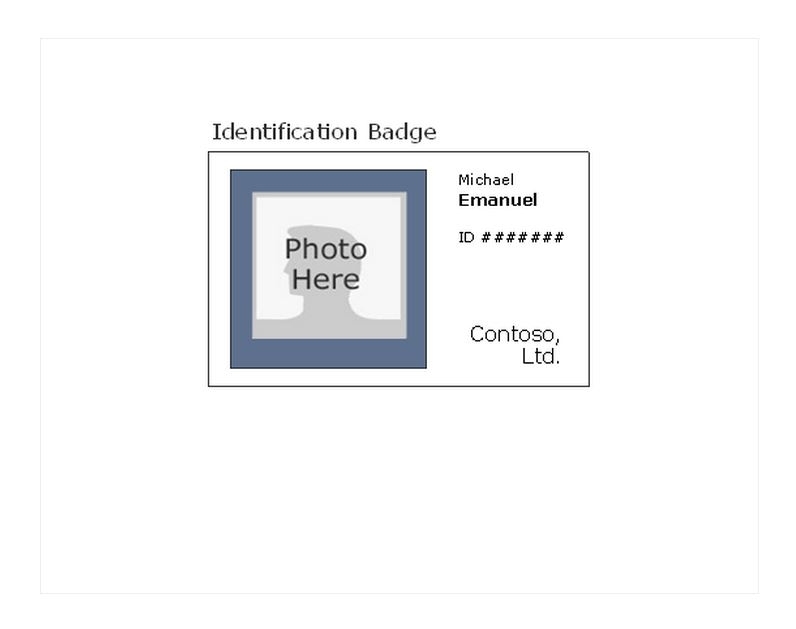 Printable Photo Id Badges | Printable Photo Id Badge Template Intended For Free Id Card Template Word