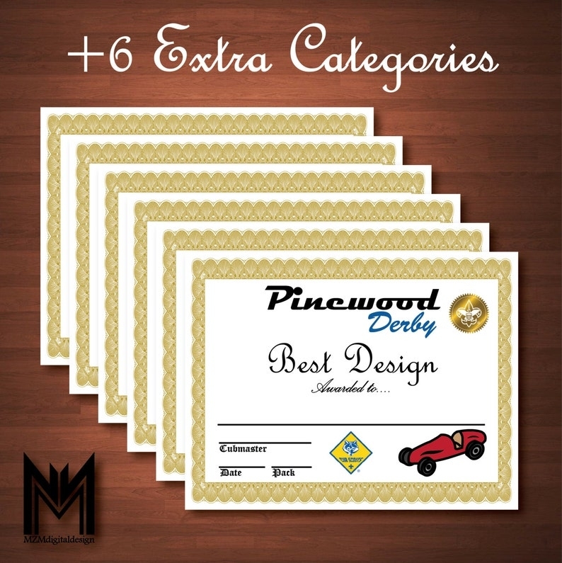 Printable Pinewood Derby Certificates Weigh In Sign Bsa – Etsy Regarding Pinewood Derby Certificate Template