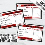 Printable Secret Agent Id Passes Editable Spy Party | Etsy pertaining to Spy Id Card Template