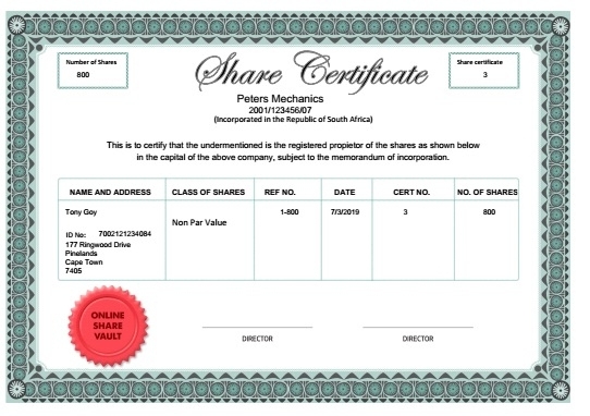 Printable Shareholding Certificate Template - Netwise Template For Shareholding Certificate Template