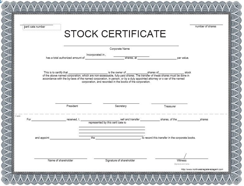 Printable Shareholding Certificate Template - Netwise Template Throughout Shareholding Certificate Template