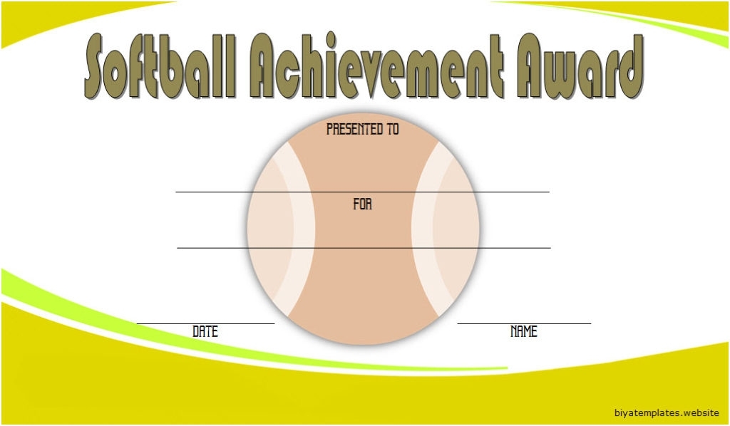 Printable Softball Certificate Templates [10+ Best Designs Free] With Softball Award Certificate Template