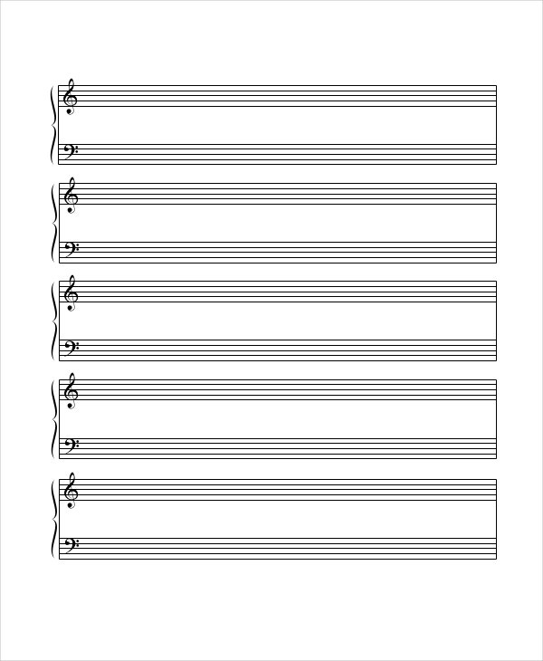 Printable Staff Paper – 6+ Pdf Documents Download | Free & Premium Intended For Blank Sheet Music Template For Word
