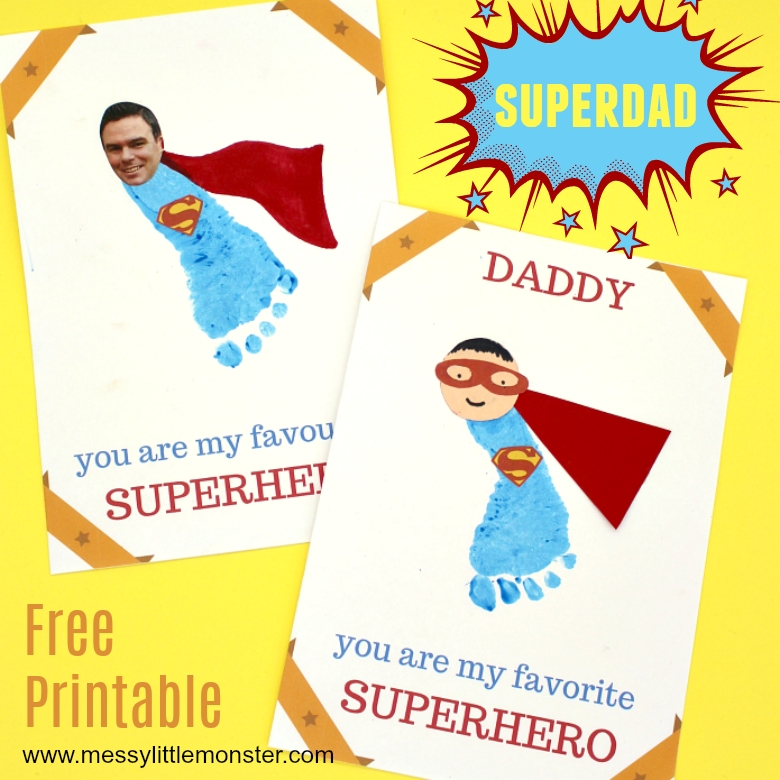 Printable Superhero Father'S Day Card To Make For Superdad - Messy In Fathers Day Card Template