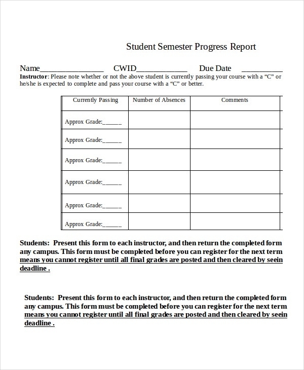 Progress Report Template - 55+ Free Pdf, Ms Word, Google Docs, Apple In High School Progress Report Template