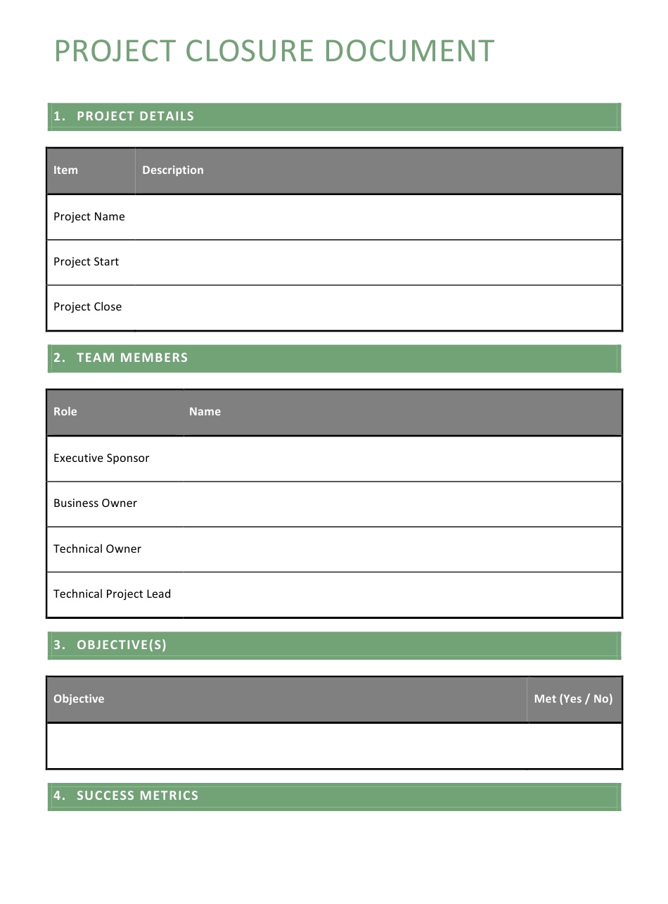 Project Closure Report Template Download Printable Pdf | Templateroller With Regard To Simple Project Report Template