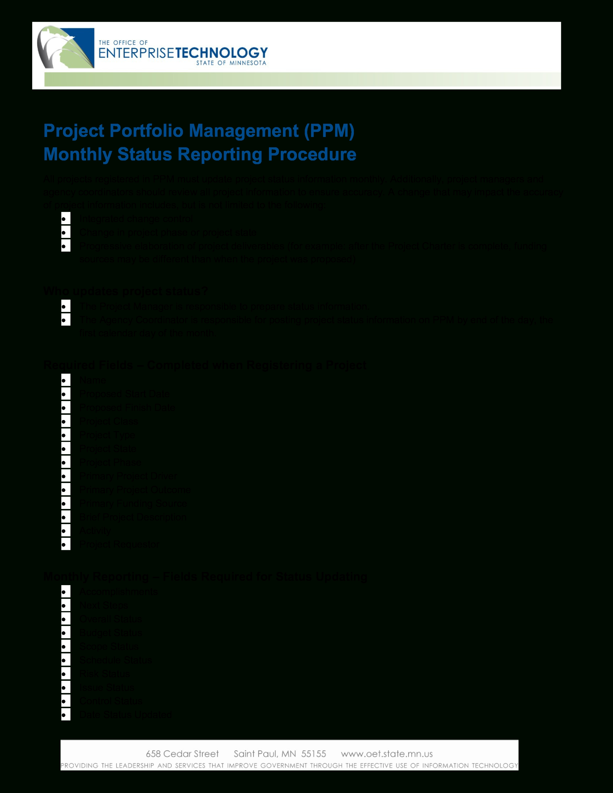 Project Management Status Report | Templates At Allbusinesstemplates Pertaining To Project Portfolio Status Report Template