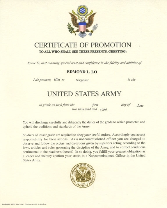 Promotion To Sergeant Quotes. Quotesgram Pertaining To Officer Promotion Certificate Template