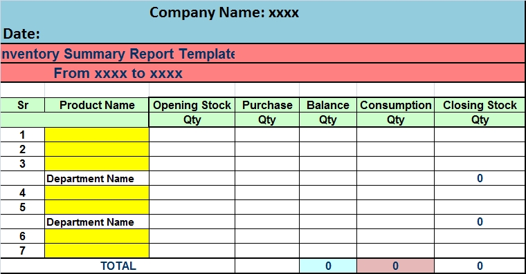 Purchase Report Template: 6 Monthly Purchase Report Format In Excel 70018 Pertaining To Stock Report Template Excel