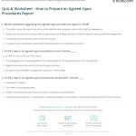 Quiz & Worksheet – How To Prepare An Agreed Upon Procedures Report Intended For Agreed Upon Procedures Report Template