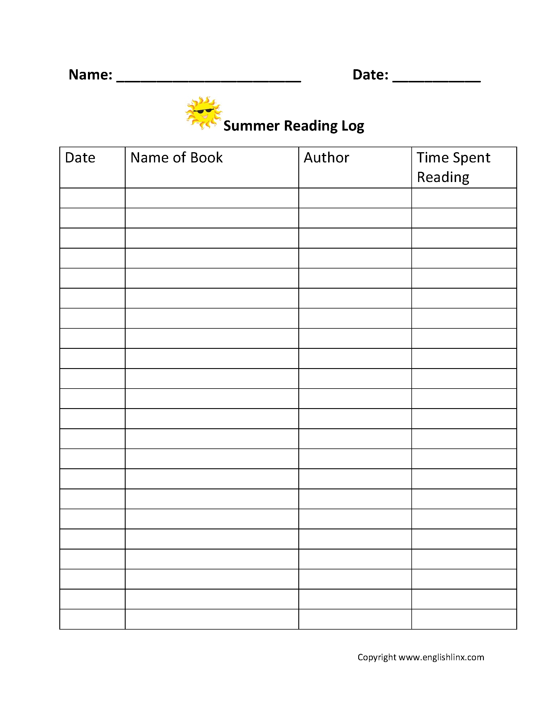 Reading Logs With Date Monthly | Ten Free Printable Calendar 2021 2022 Intended For Words Their Way Blank Sort Template