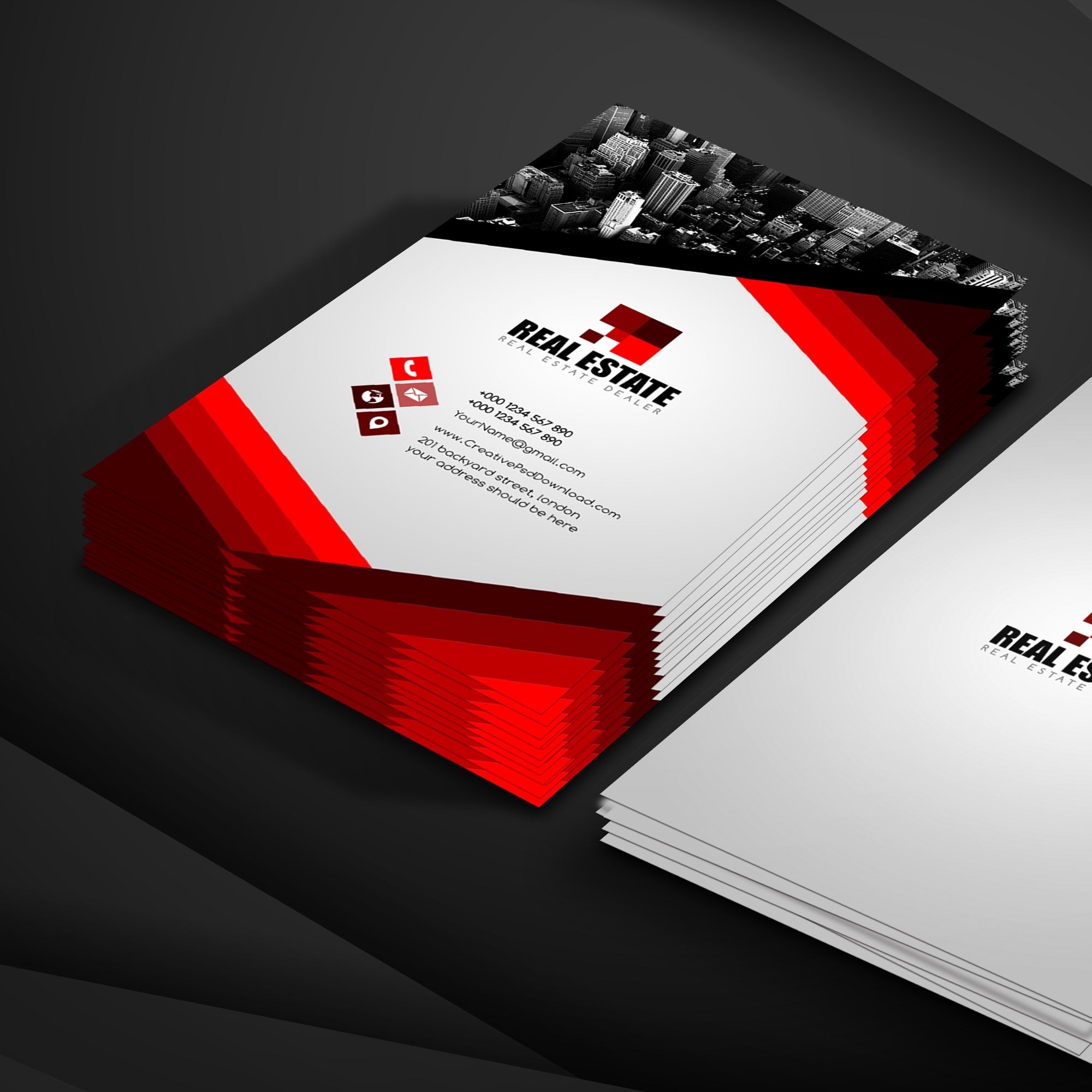 Real Estate Business Card Free Psd Template regarding Free Bussiness Card Template