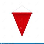 Realistic Red Pennant Template. Triangle Blank Banner Stock Vector Inside Triangle Pennant Banner Template