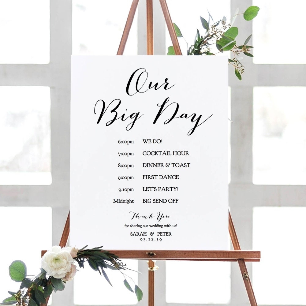 Reception Program, Printable Diy Wedding Reception Card In 6 Sizes In Wedding Card Size Template