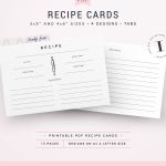 Recipe Cards Printable Recipe Cards Recipe Card Template | Etsy Inside Recipe Card Design Template