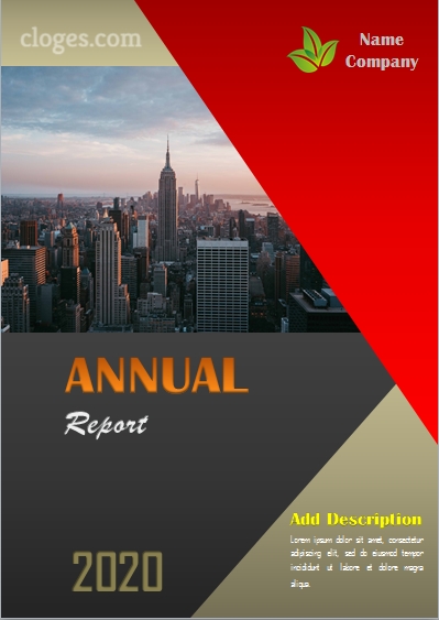 Red Annual Report Cover Page Microsoft Word Template inside Cover Page Of Report Template In Word