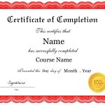 Red Certificate Of Completion Template Download Fillable Pdf In Certification Of Completion Template