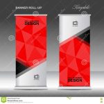 Red Roll Up Banner Template, Stand Template, Stand Design Stock Vector With Banner Stand Design Templates
