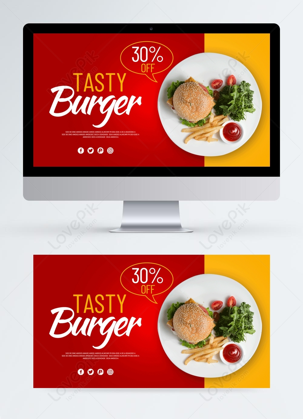 Red Yellow Fast Food Promotion Banner Template Image_Picture Free for Food Banner Template