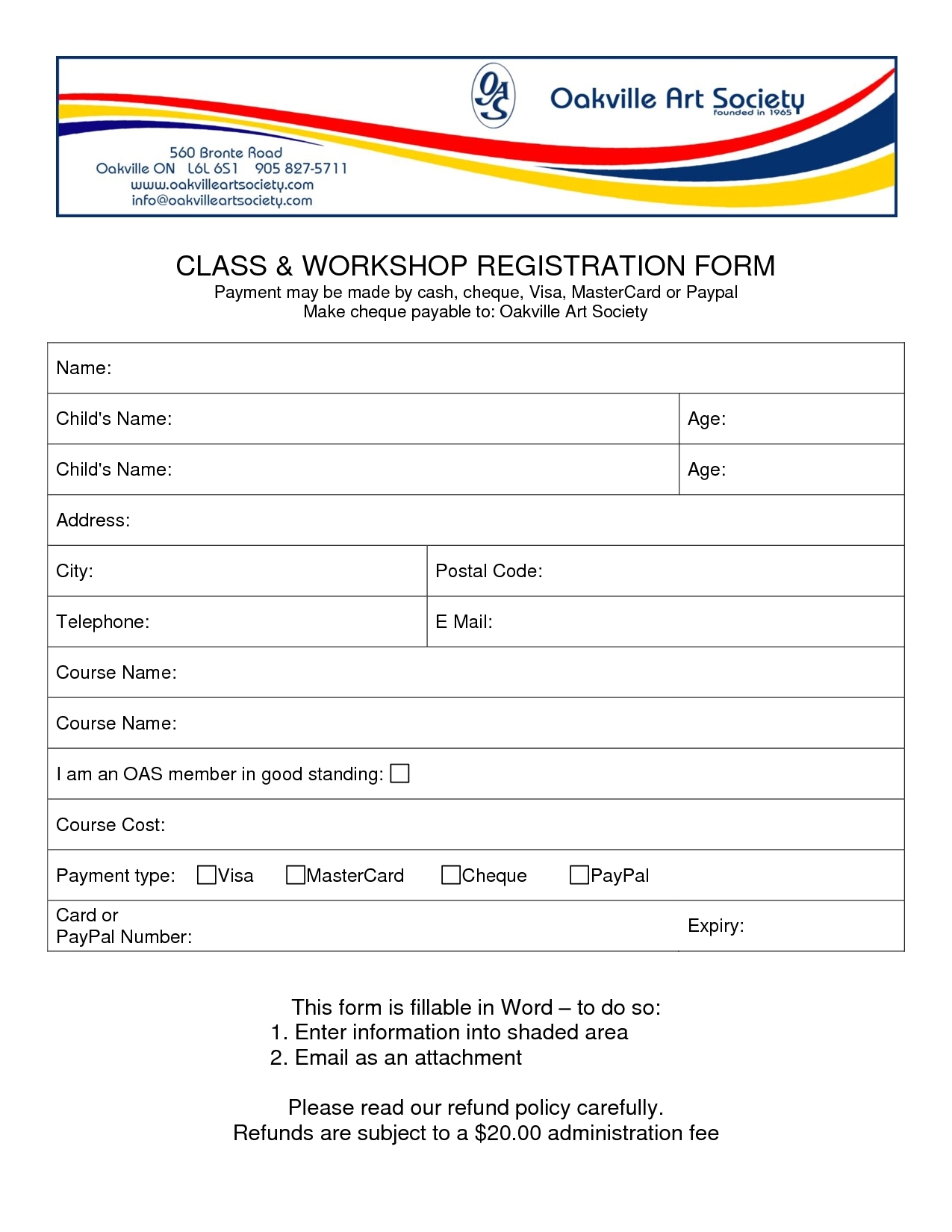 Registration Forms Template Word | Charlotte Clergy Coalition With Regard To School Registration Form Template Word