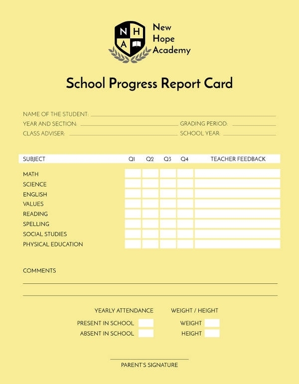 Report Card Examples – 11+ Designs Psd, Ai | Examples Throughout Result Card Template