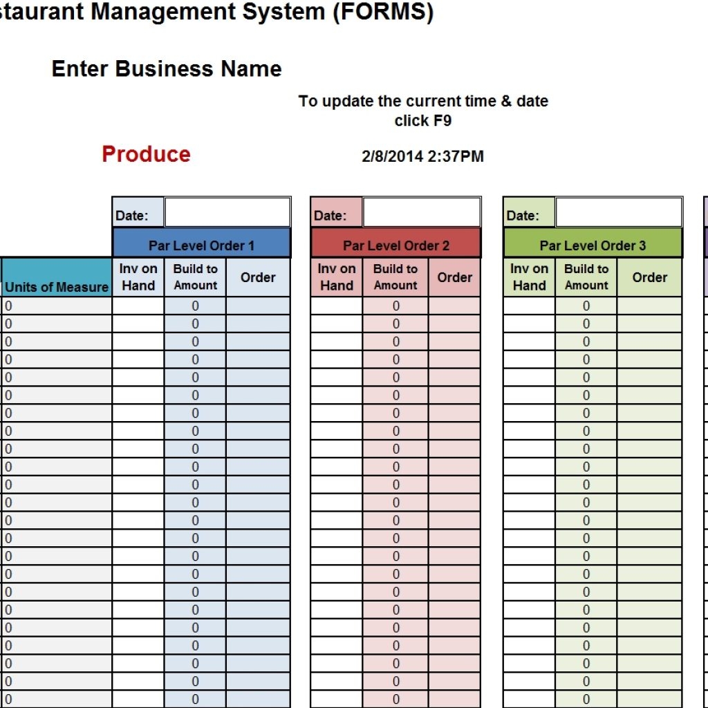 Restaurant Bar Inventory Spreadsheet For Restaurant Inventory For Stock Report Template Excel
