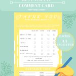 Restaurant Comment Card Template In Restaurant Comment Card Template