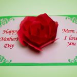 Rose Flower Pop Up Card Template In 3D Heart Pop Up Card Template Pdf
