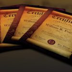 Royal Scroll Certificate Photoshop, Word, Publisher Template (28176 Inside Scroll Certificate Templates