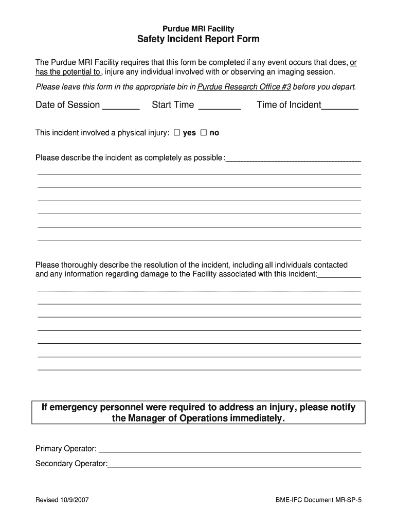 Safety Incident Report - Fill Out And Sign Printable Pdf Template | Signnow with Health And Safety Incident Report Form Template