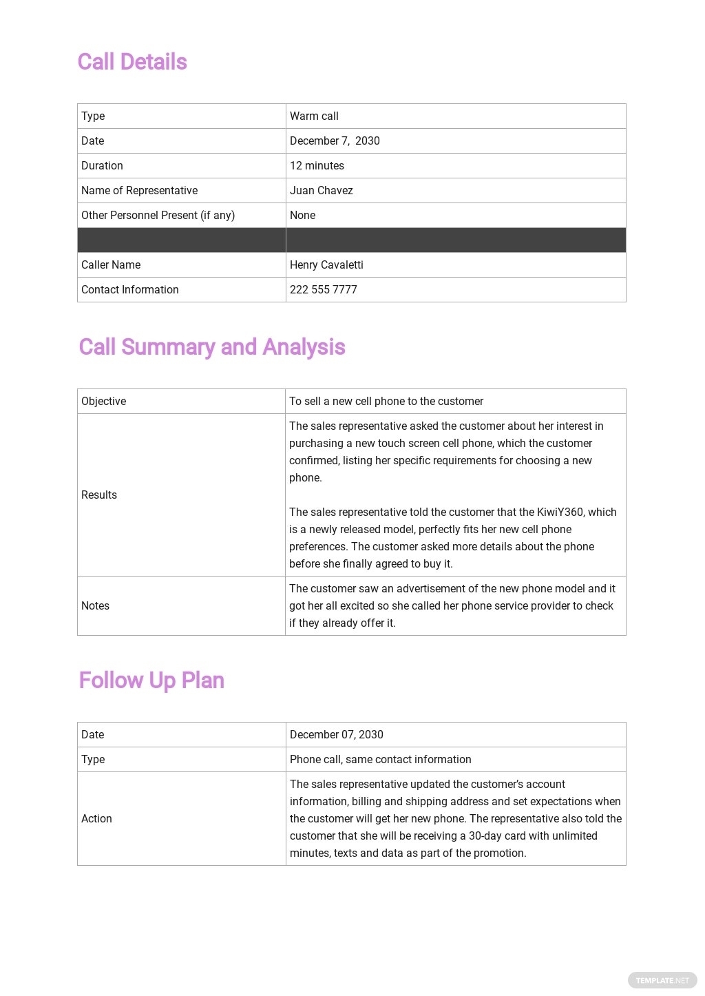 Sales Call Report Template [Free Pdf] – Word (Doc) | Apple (Mac) Pages With Sales Rep Call Report Template