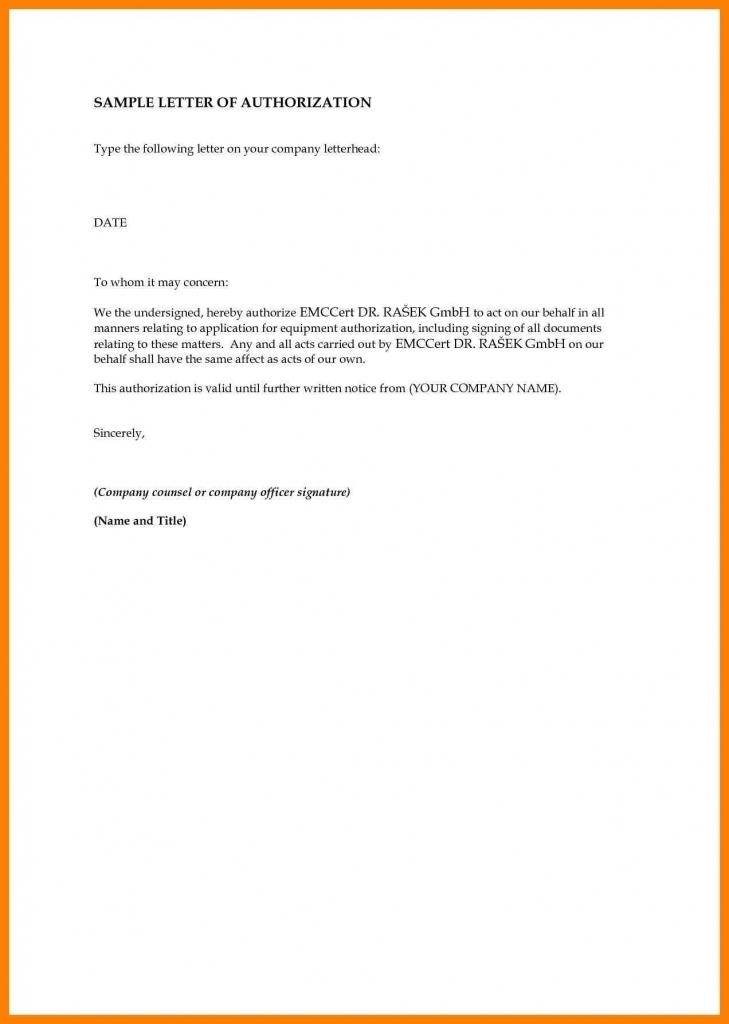 Sample Authorization Letter For Claiming Birth Certificate | Template For Certificate Of Authorization Template