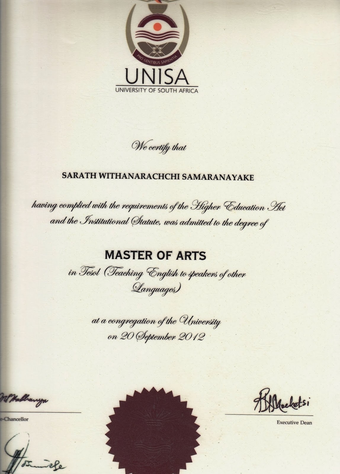 Sarath Samaranayake'S Official Blog: April 2013 inside Masters Degree Certificate Template