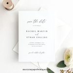 Save The Date Card Template, Elegant & Refined, Save Our Date Intended For Save The Date Cards Templates