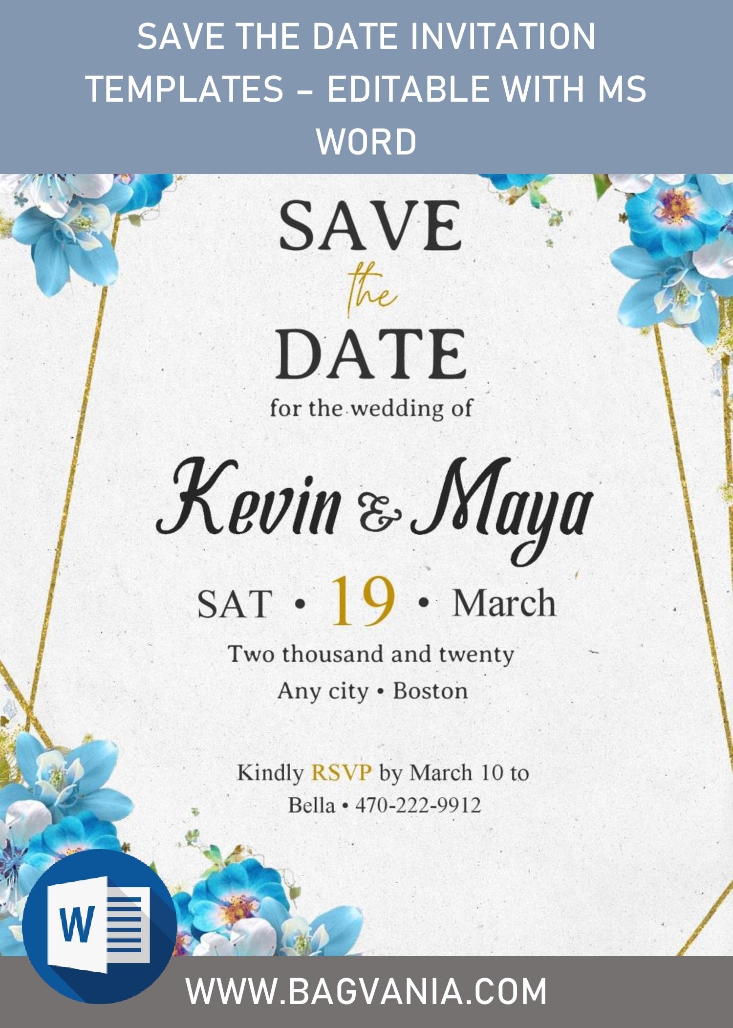 Save The Date Invitation Templates – Editable With Ms Word | Free Intended For Save The Date Template Word