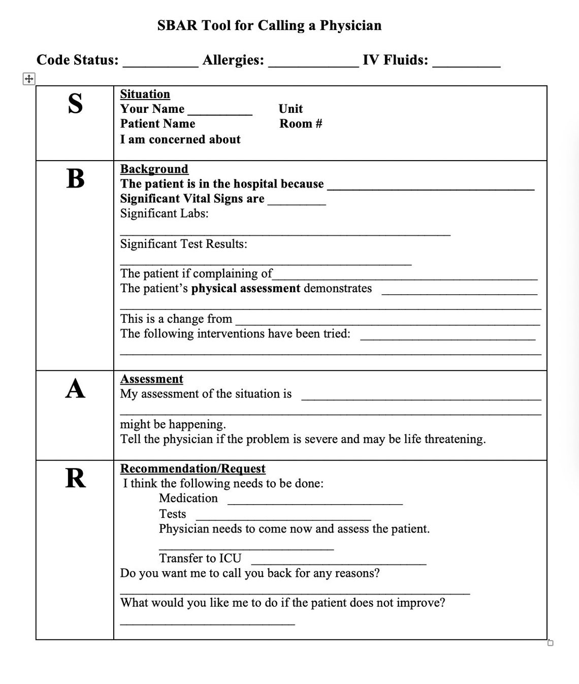 Sbar Nurse Handoff Report Sheet Nursing Brain Printable - Etsy within Nursing Handoff Report Template