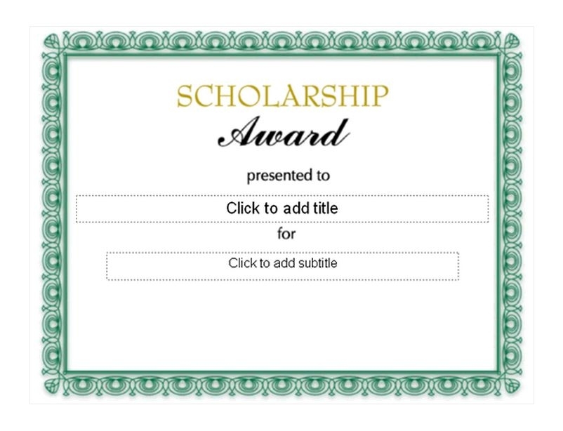 Scholarship Award Template | Scholarship Award Certificate Template Throughout Scholarship Certificate Template