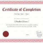School Completion Certificate Design Template In Psd, Word Throughout Certificate Of Completion Word Template