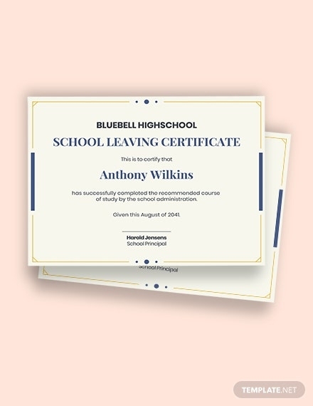 School Leaving Certificate Template – Word | Template Pertaining To Farewell Certificate Template