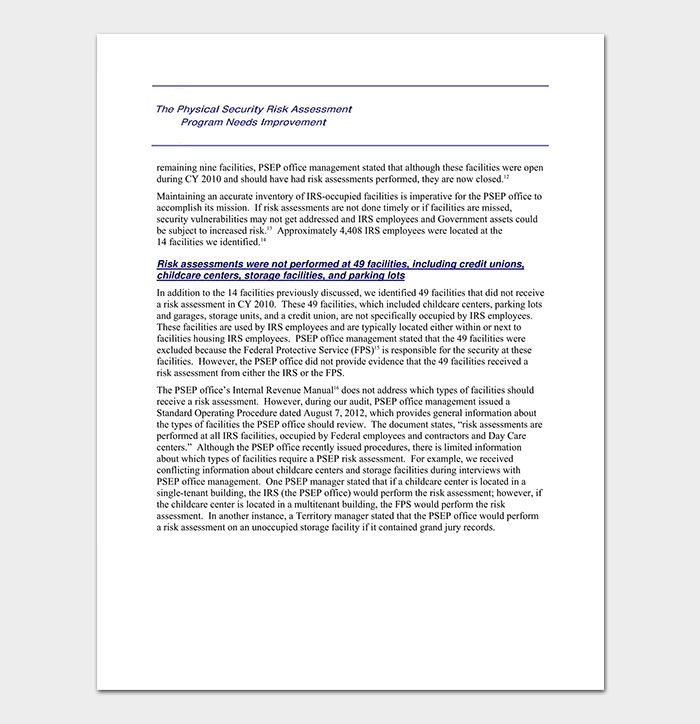 Security Assessment Template – 18+ (Word, Excel & Pdf Format) In Physical Security Report Template