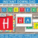Sesame Street Party Banner Template | Happy Birthday Bunting regarding Sesame Street Banner Template