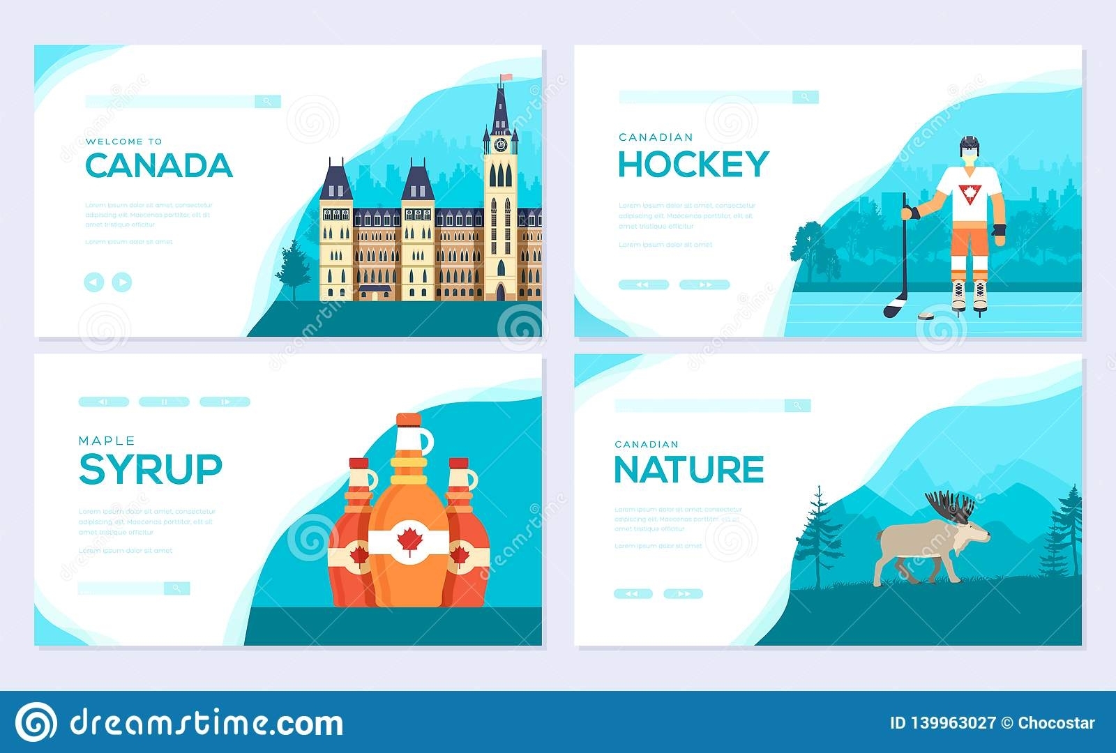 Set Of Canada Country Brochure Cards Set. Traditional Template Of pertaining to Country Brochure Template