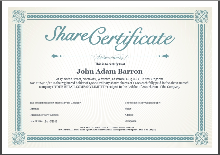 Share Certificate Template: What Needs To Be Included Intended For Shareholding Certificate Template