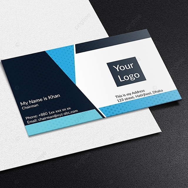 Simple Blue Business Card Template Ready For Print Template For Free Regarding Plain Business Card Template