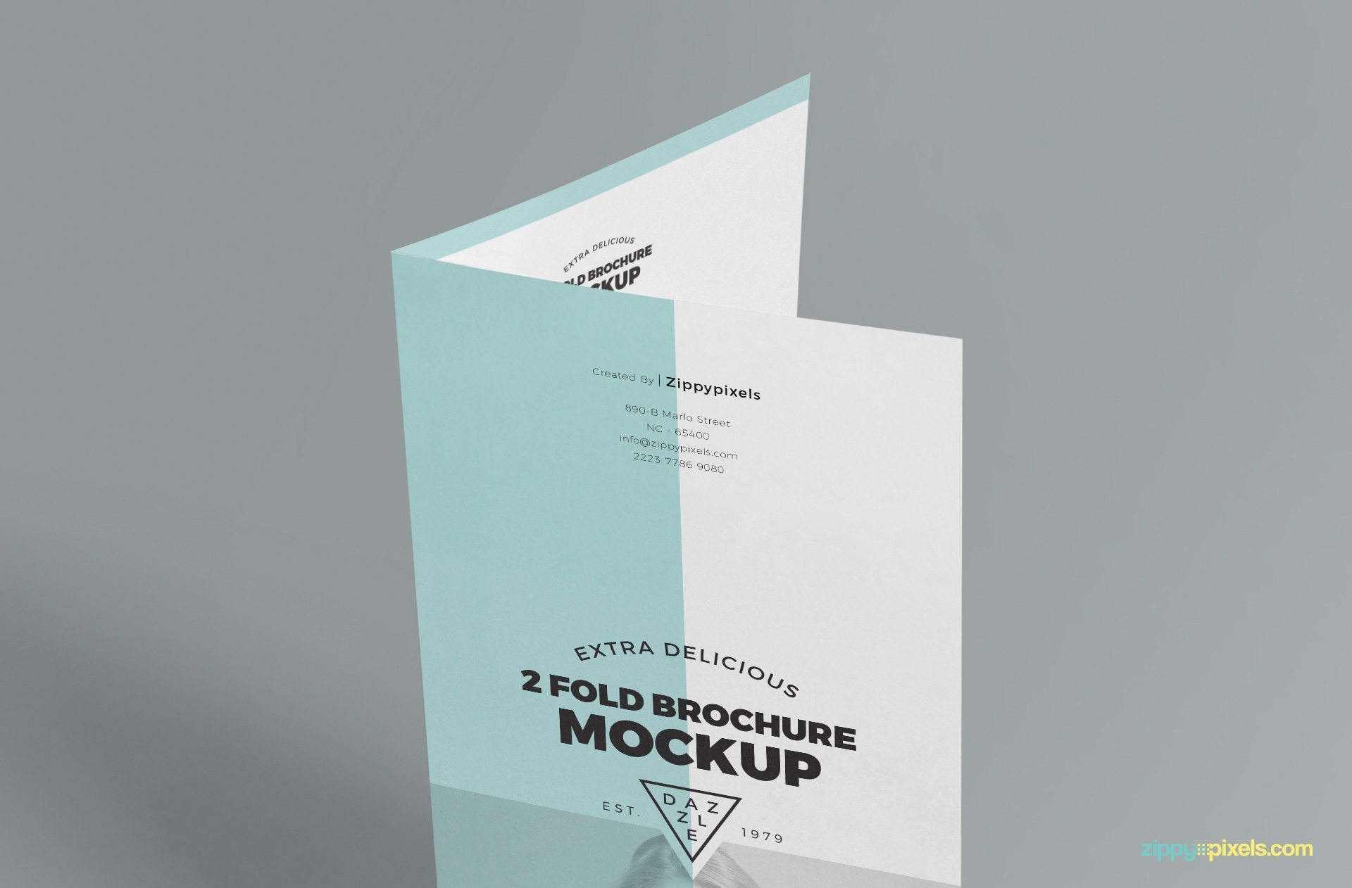 Slick Free 2 Fold Brochure Mockup Psd | Zippypixels For Two Fold Brochure Template Psd