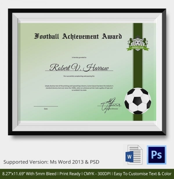 Soccer Certificate Templates For Word | Sample Professional Template For Soccer Certificate Templates For Word