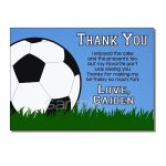 Soccer Thank You Card Birthday Party Digital Or Printed for Soccer Thank You Card Template