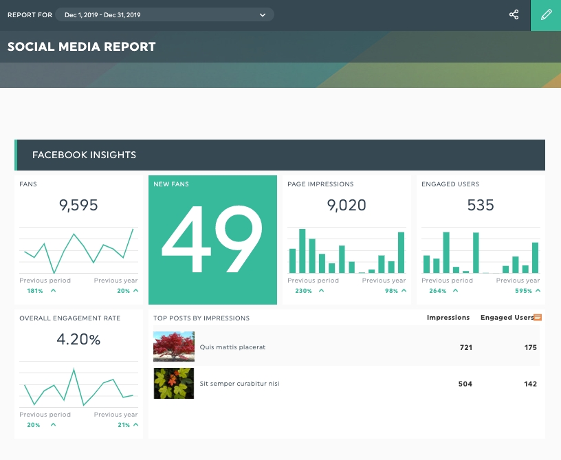 Social Media Analytics Reports: A Quick Guide | Dashthis For Social Media Weekly Report Template