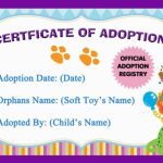 Soft Toy Teddy Bear Official Personalised Adoption Certificate | Ebay For Toy Adoption Certificate Template