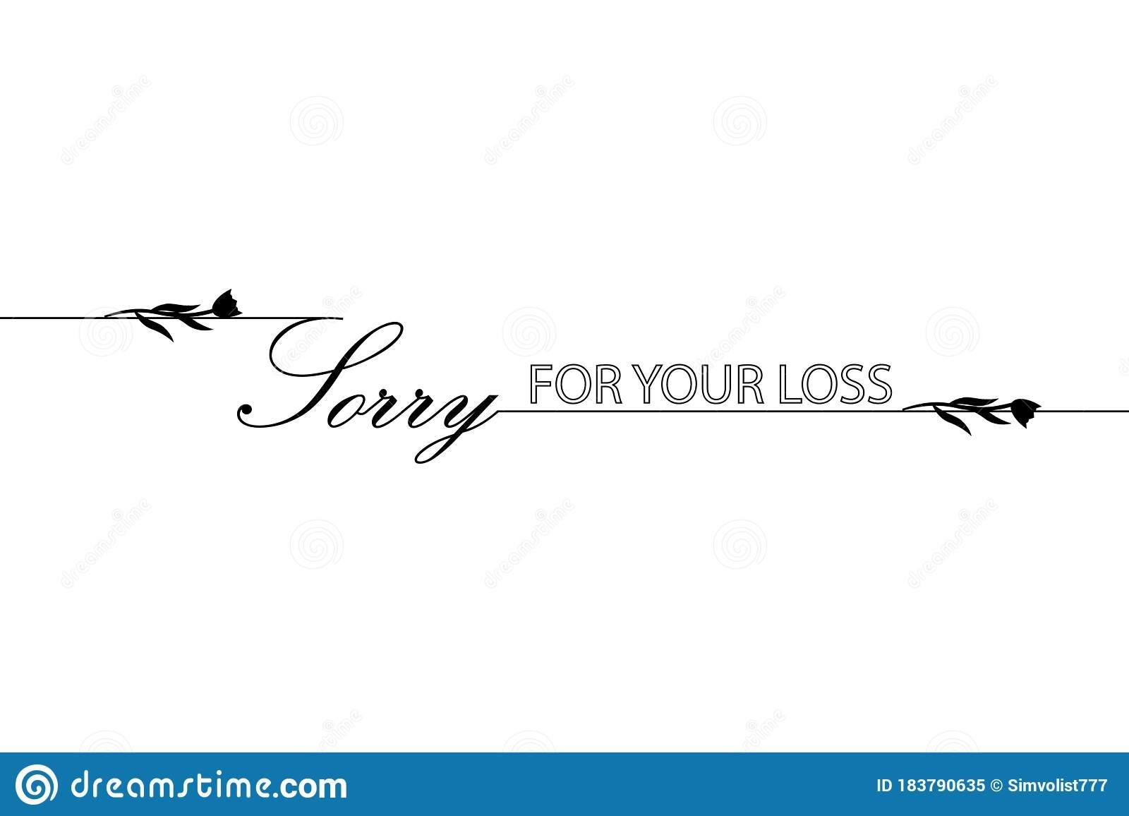 Sorry For Your Loss. Condolences With Black Mourning Flowers. Template Within Sorry For Your Loss Card Template
